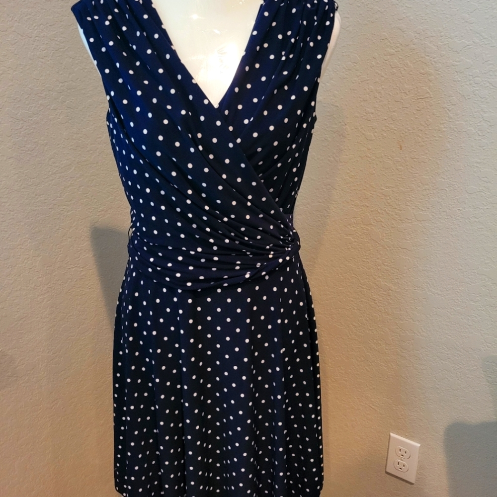 LAUREN BY Ralph Lauren Navy Sleeveless wrap dress